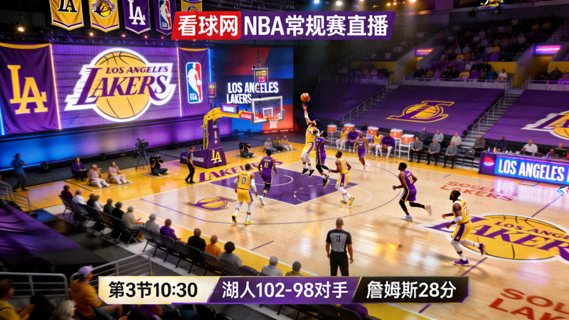 看球网NBA常规赛洛杉矶湖人比赛直播画面