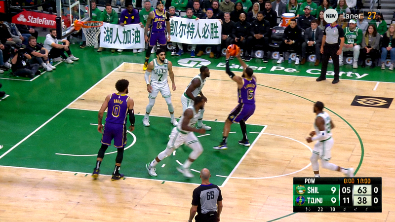 看球网NBA洛杉矶湖人对阵波士顿凯尔特人比赛画面