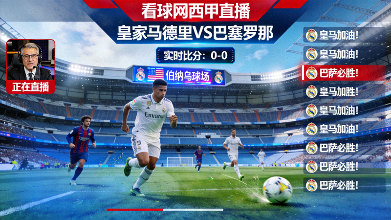 看球网西甲皇家马德里对阵巴塞罗那直播画面